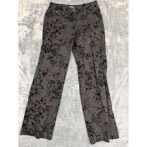 Bamboo Traders Womens Pants Size 10 Floral Pattern Gray & Black